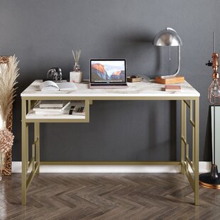 Gold and glass store office desk